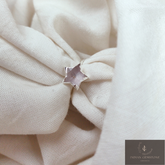 Natural Rose Quartz Ring, Pink Rose Quartz Ring, Electroplated Rose quartz Ring, Handmade Star Shape Pink Rose Quartz Rings, Women Jewelry